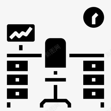 办公桌办公室桌子图标图标