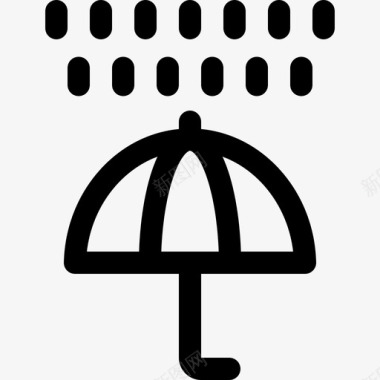 伞秋季自然10直线型图标图标