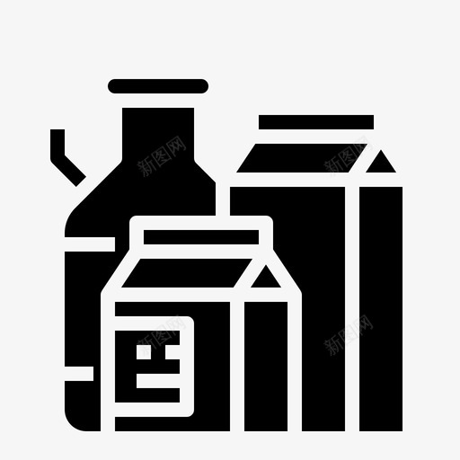 牛奶罐装饮料图标svg_新图网 https://ixintu.com 健康 加仑 包装 牛奶 罐装 饮料 黑色
