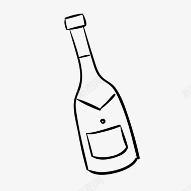 香槟瓶酒精庆祝图标图标