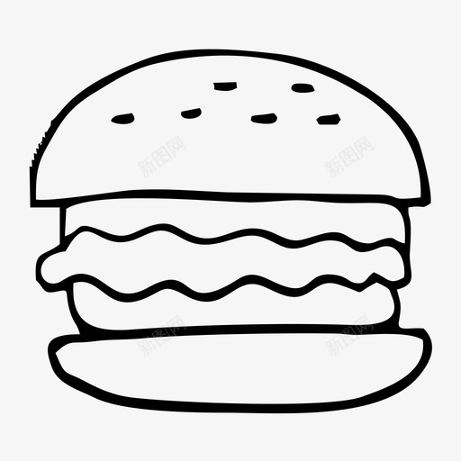 汉堡食物肉图标svg_新图网 https://ixintu.com 味道 汉堡 蔬菜 食物
