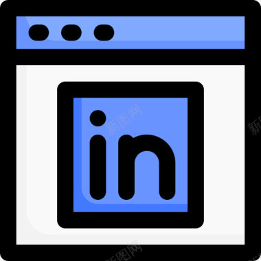 Linkedin网络和通信4线性颜色图标图标