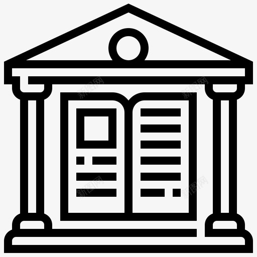 图书馆建筑银行图标svg_新图网 https://ixintu.com 图书馆 在线教育 建筑 教育 知识 银行