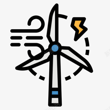 风车未来商业4线性颜色图标图标