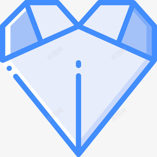 心形折纸蓝色图标svg_新图网 https://ixintu.com 心形 折纸 蓝色