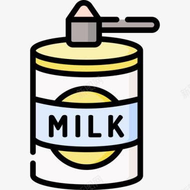牛奶婴儿145线性颜色图标图标