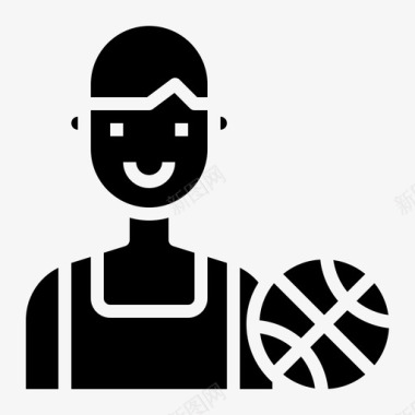 篮球运动员生活方式化身3填充图标图标