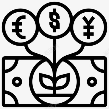 货币企业发展1线性图标图标