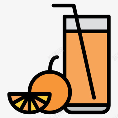 橙汁饮料49原色图标图标