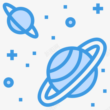 太空太空和星系1蓝色图标图标