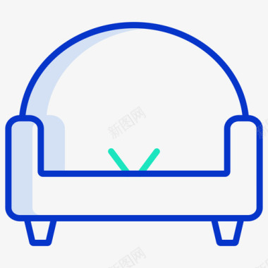 扶手椅家具装饰3轮廓颜色图标图标