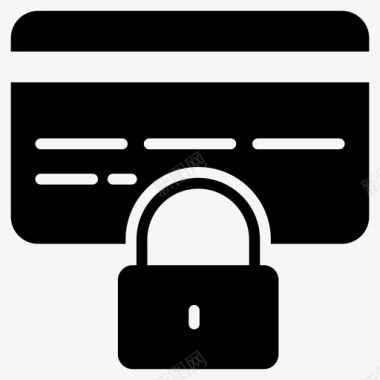 安全卡信用卡支付锁图标图标