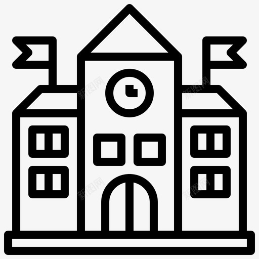 高中建筑收藏2线性图标svg_新图网 https://ixintu.com 建筑 收藏 线性 高中