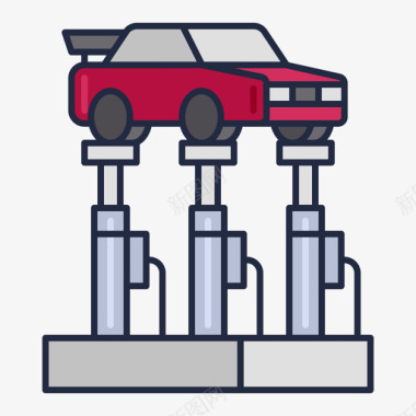 振动器赛车19线性颜色图标图标