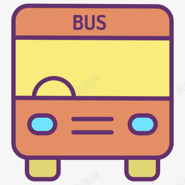 公共汽车旅行260线性彩色图标图标