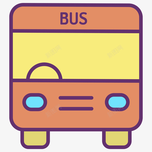 公共汽车旅行260线性彩色图标svg_新图网 https://ixintu.com 公共汽车 彩色 旅行 线性