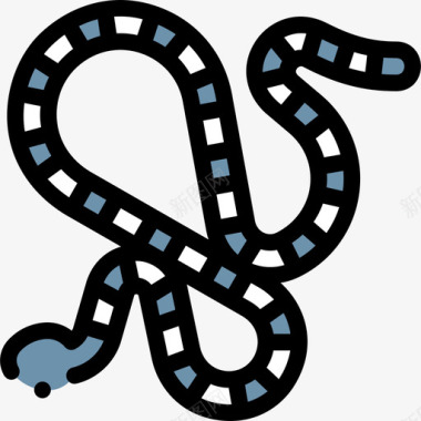 蛇野生动物46线形颜色图标图标