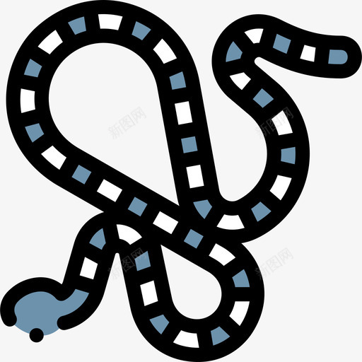 蛇野生动物46线形颜色图标svg_新图网 https://ixintu.com 线形 野生动物 颜色