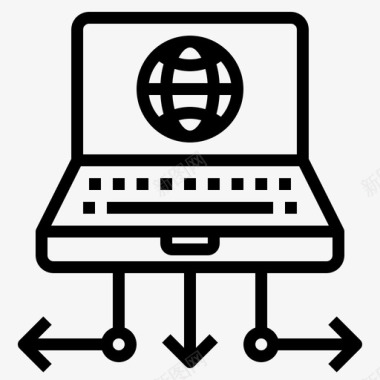 笔记本电脑教育和学习10线性图标图标