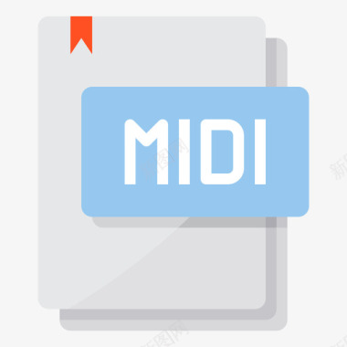 Midi文件类型16平面图标图标