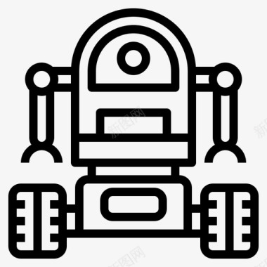 机器人太空和银河5号直线型图标图标