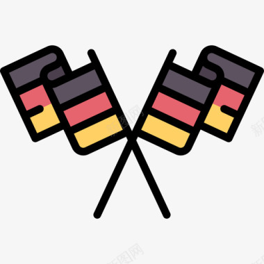 德国国旗德国14线颜色图标图标