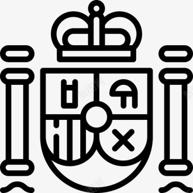 盾徽西班牙4直纹图标图标