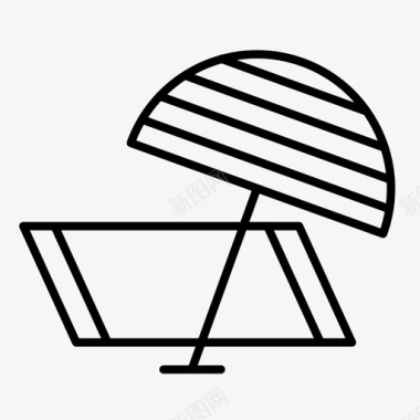 沙滩伞夏天毛巾图标图标