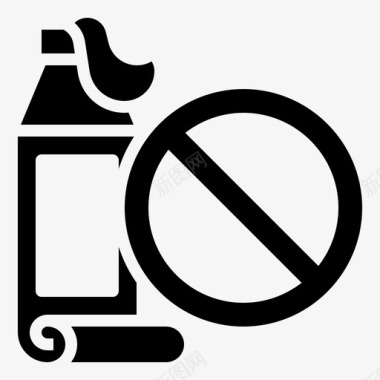 无塑料塑料污染10字形图标图标