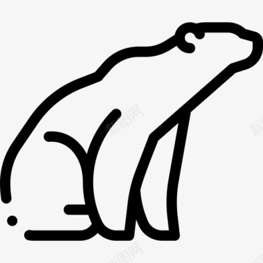 北极熊野生动物45直系图标图标