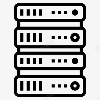 数据库互联网12线性图标图标
