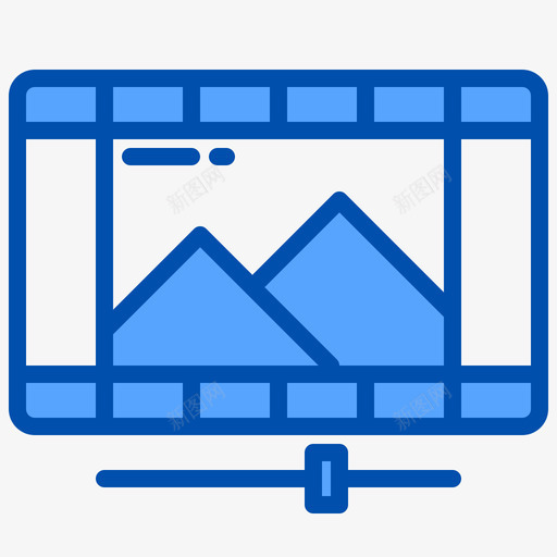 视频版音频视频3蓝色图标svg_新图网 https://ixintu.com 蓝色 视频 音频视频