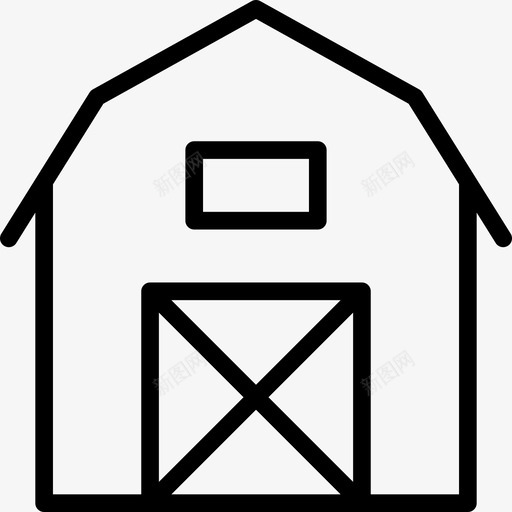 谷仓乡村门图标svg_新图网 https://ixintu.com 乡村 农场 实用 庇护所 谷仓