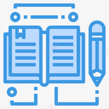 图书教育和学习15蓝色图标图标