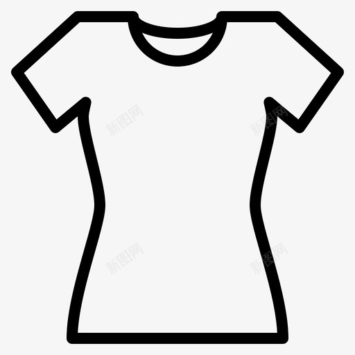 T恤女装轮廓图标svg_新图网 https://ixintu.com 女装 轮廓