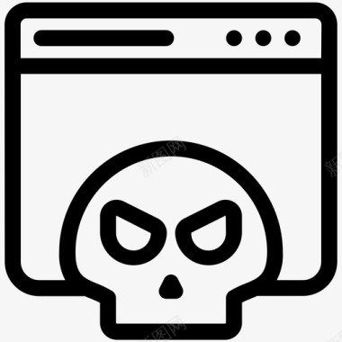 恶意软件病毒网页网络安全图标图标