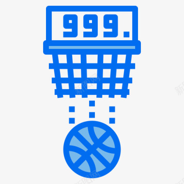 篮球第30场比赛蓝色图标图标