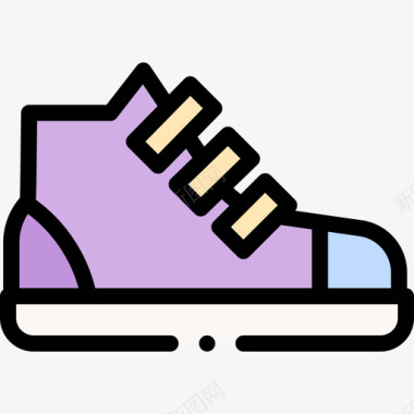 运动鞋鞋19线性颜色图标图标