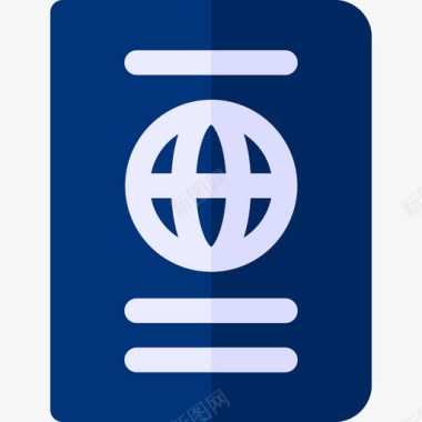 护照旅行app35扁平图标图标