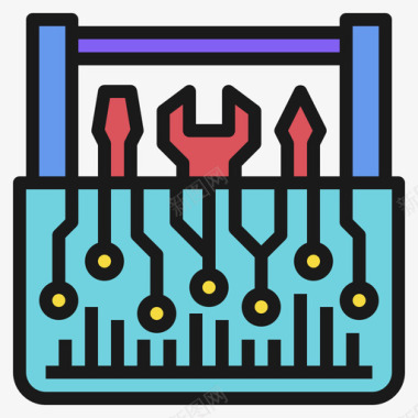 工具箱数据科学18线性颜色图标图标