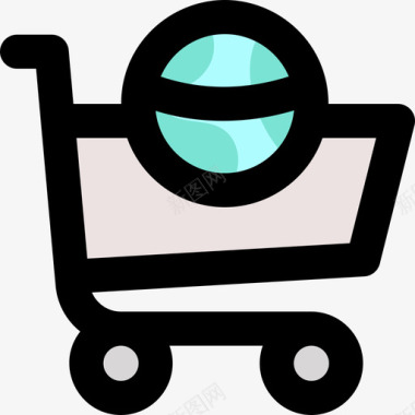 购物车电子商务123线性颜色图标图标