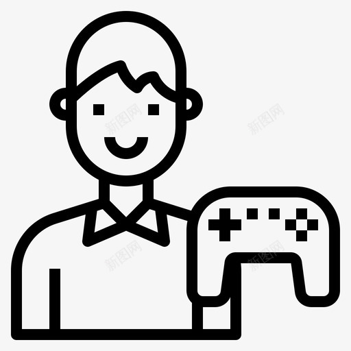 GamerLifestyleAvatar5线性图标svg_新图网 https://ixintu.com Avatar Gamer Life style 线性