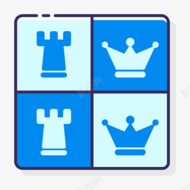 象棋教育娱乐线颜色图标图标
