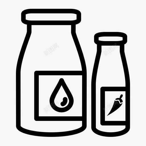 瓶食用油肉汁图标svg_新图网 https://ixintu.com 厨房用品 橄榄油 肉汁 酱汁 酱油 食用油