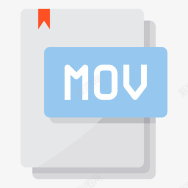 Mov文件类型16平面图标图标
