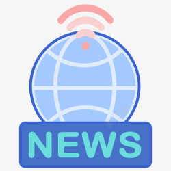 实时新闻实时新闻流媒体线性颜色图标高清图片