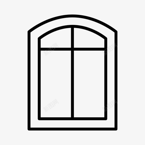 半拱窗建筑饰面图标svg_新图网 https://ixintu.com 半拱 家居 建筑 窗户 饰面