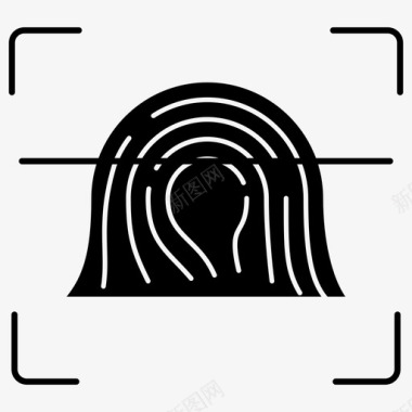 扫描指纹指纹扫描仪指纹传感器图标图标