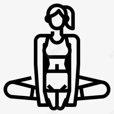 瑜伽瑜伽姿势直线型图标图标