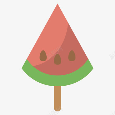 西瓜甜甜和糖果17扁平图标图标